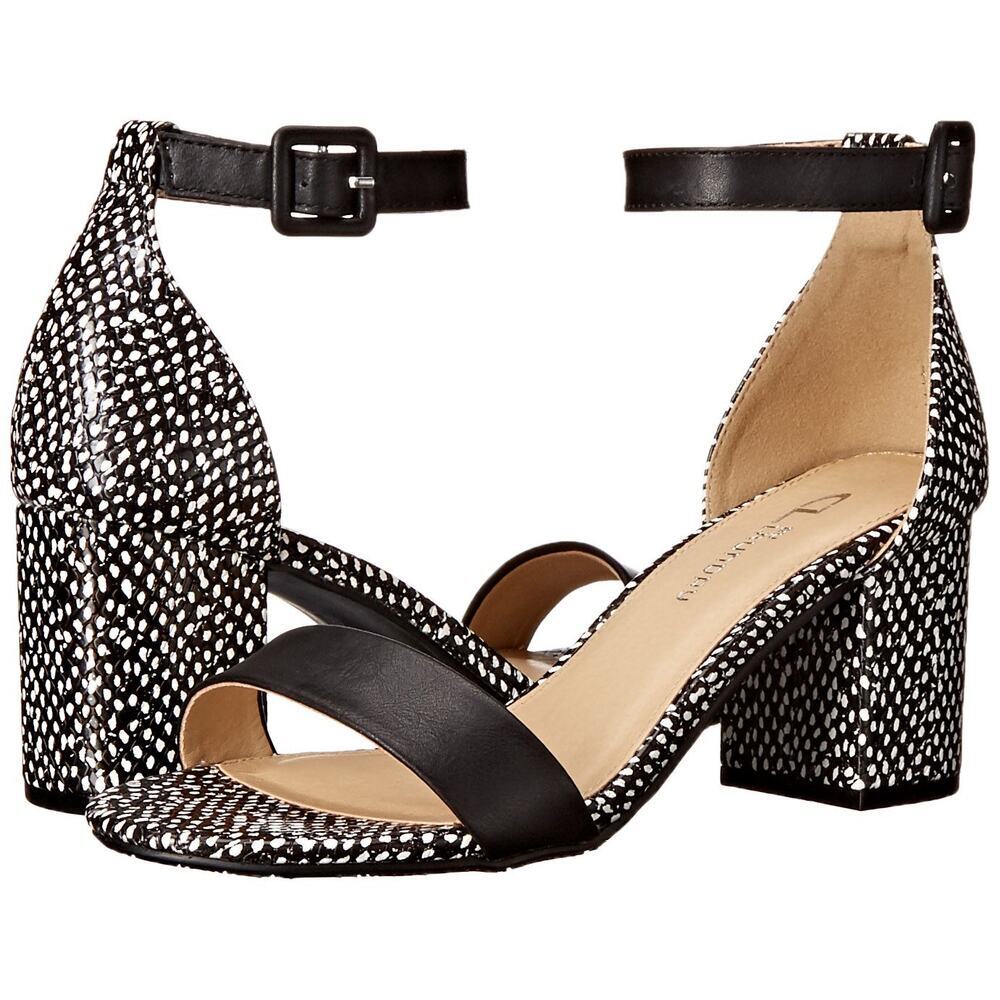 CL Chinese Laundry Jump‎ Black Block Heel Ankle Strap Sandal Women’s Size 8